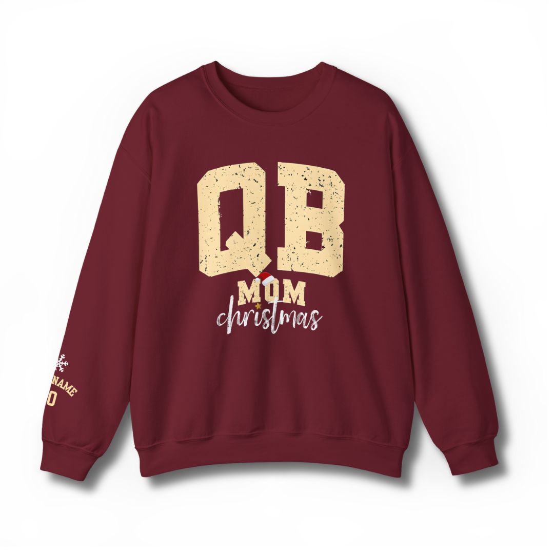 Custom sleeve personalization - Quarterback Mom Christmas Gift