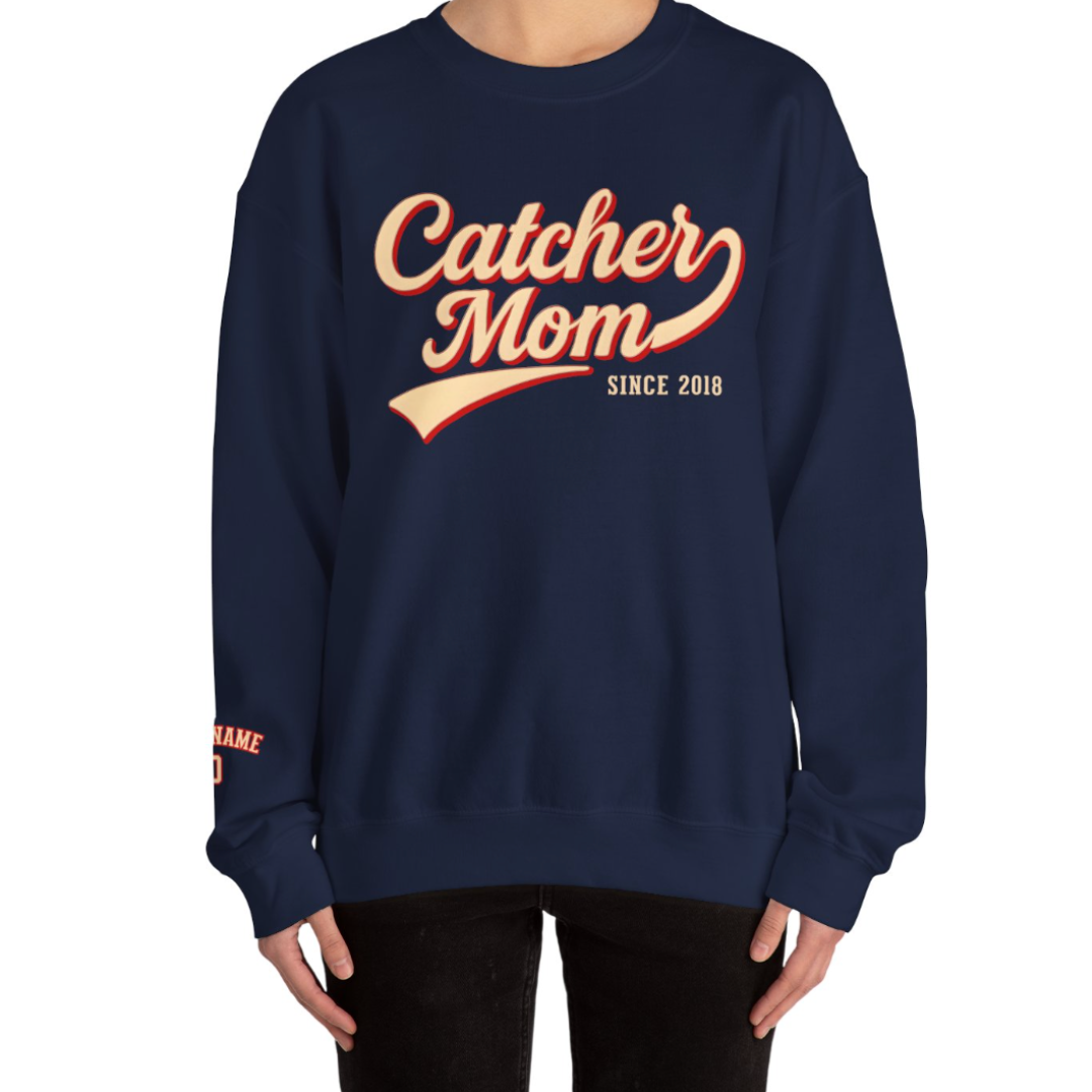 Custom Catcher Mom Sweatshirt