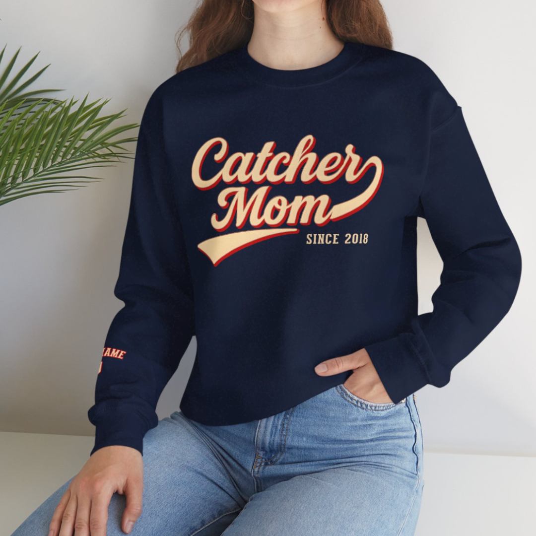 Custom Catcher Mom Sweatshirt