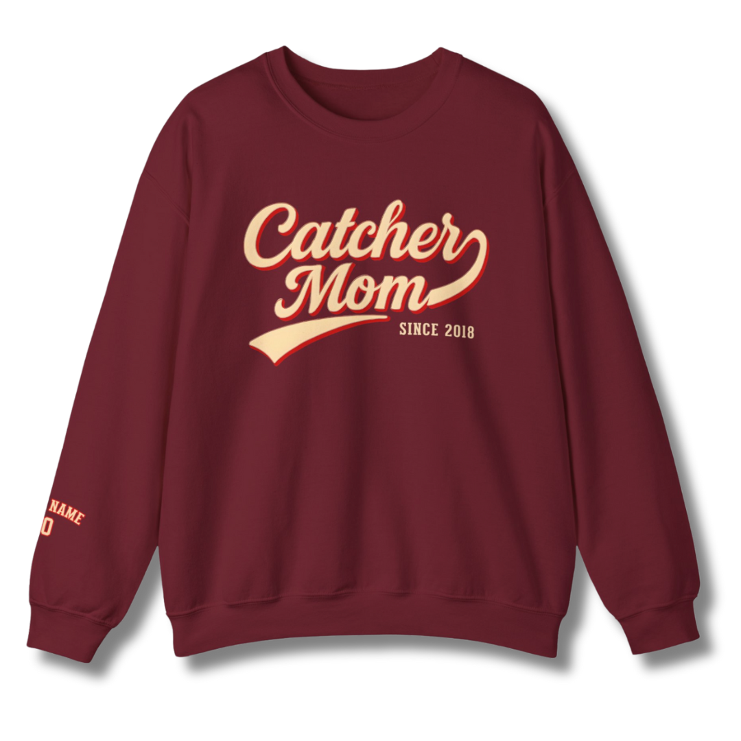 Custom Catcher Mom Sweatshirt