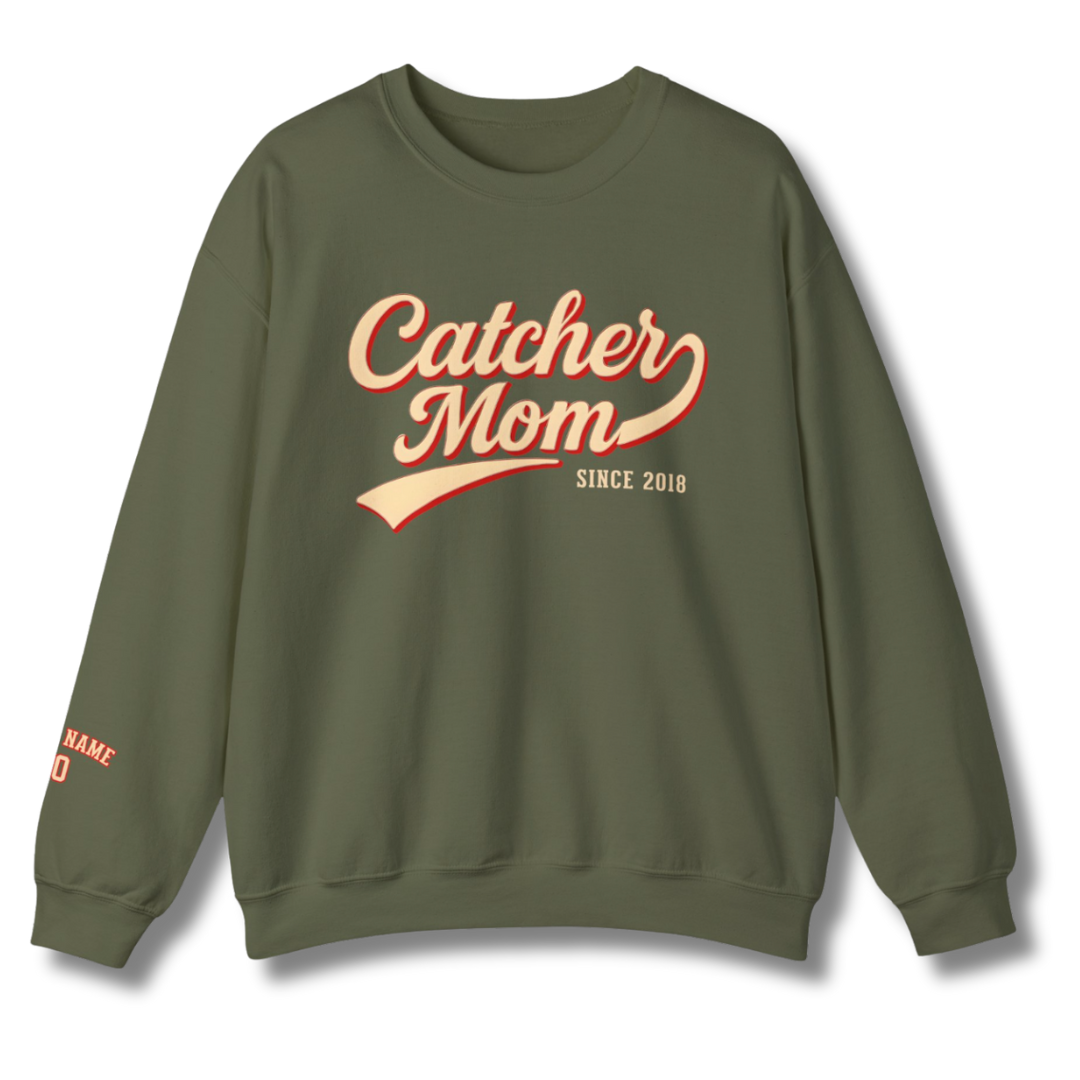 Custom Catcher Mom Sweatshirt