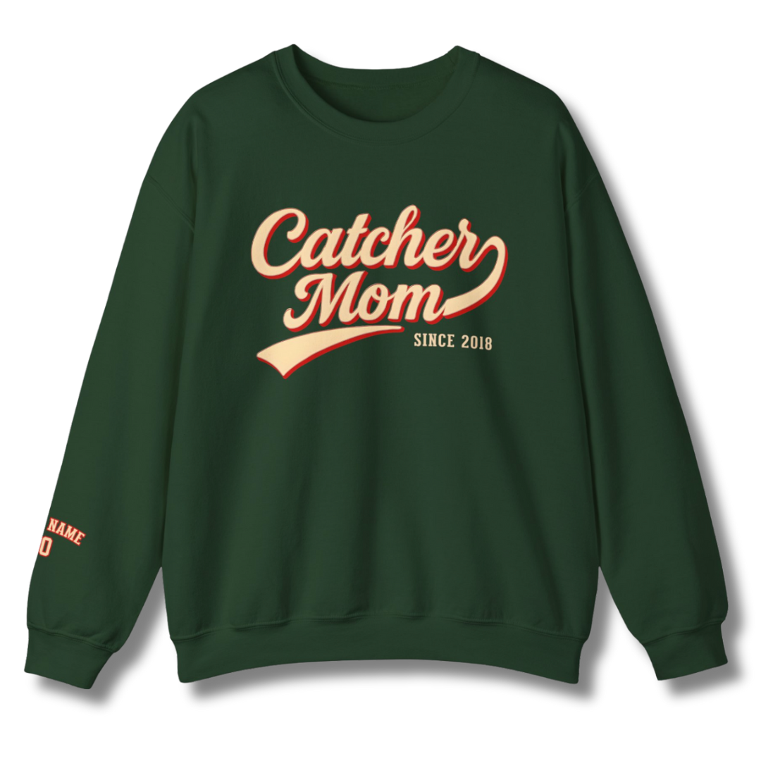 Custom Catcher Mom Sweatshirt