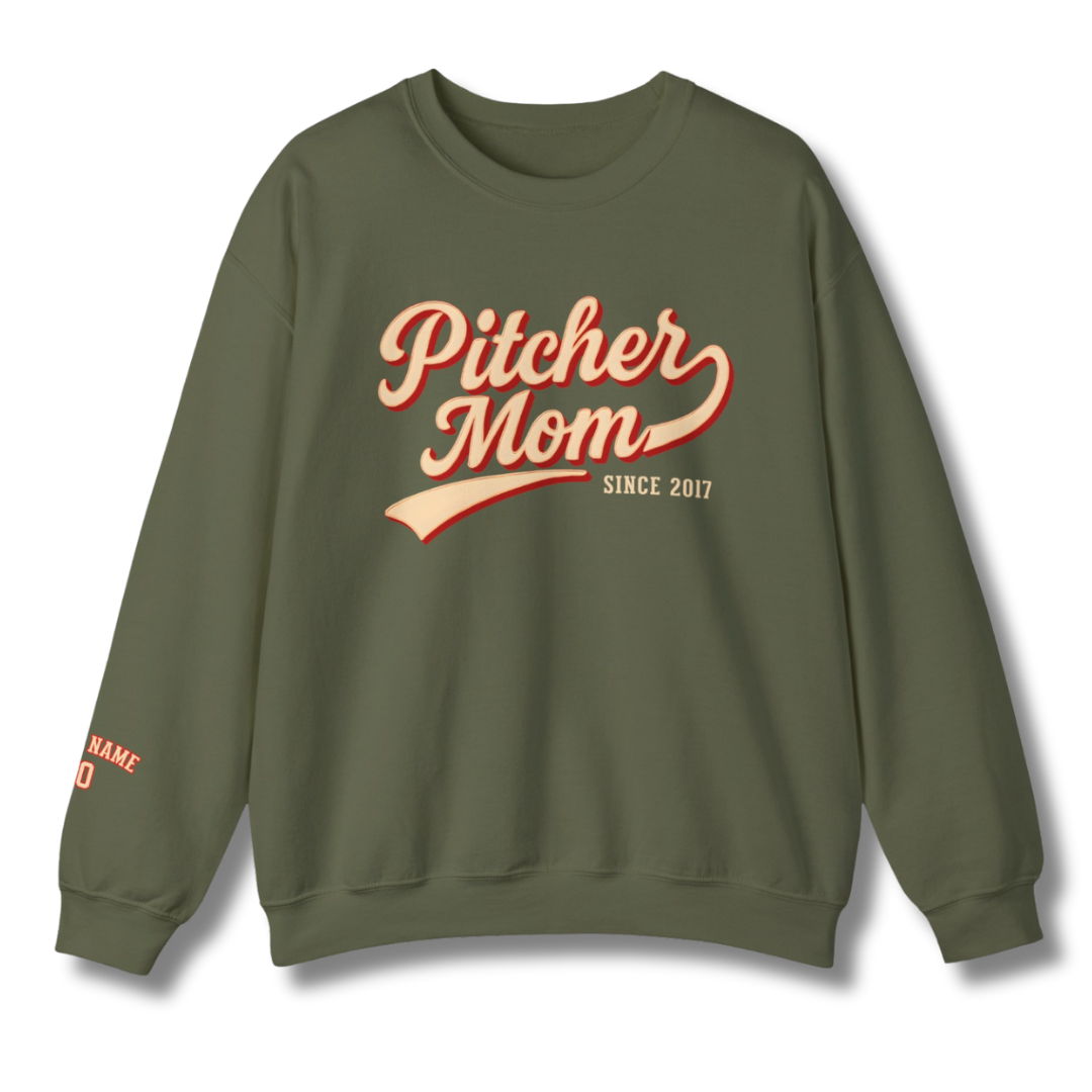 Custom Pitcher Mom Sweatshirt