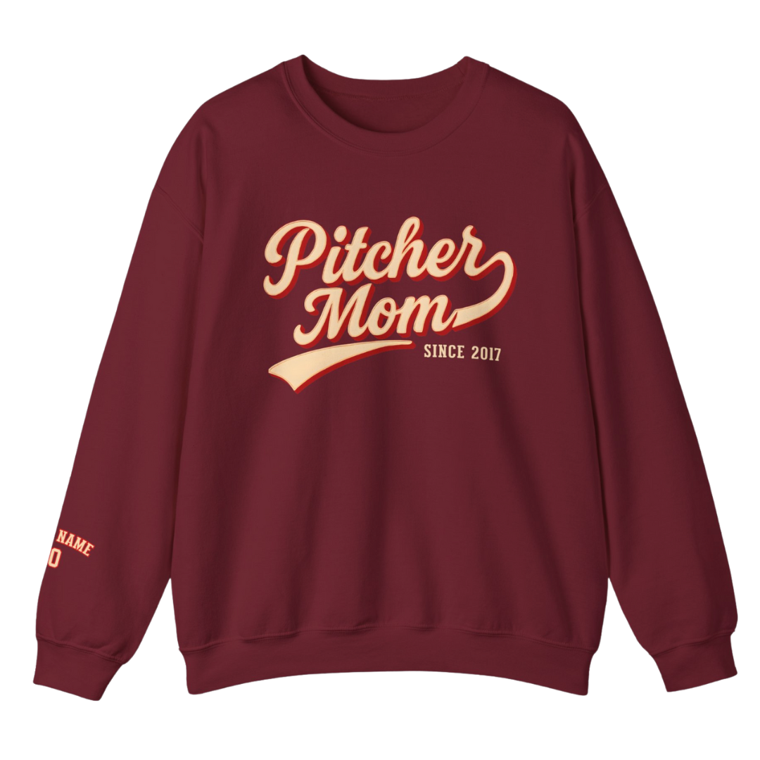 Custom Pitcher Mom Sweatshirt