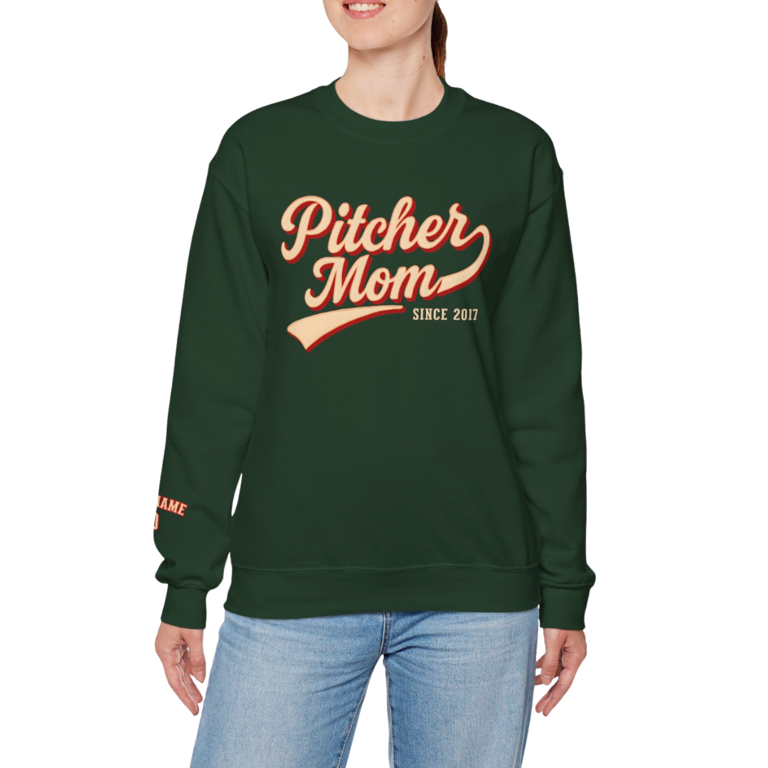 Custom Pitcher Mom Sweatshirt