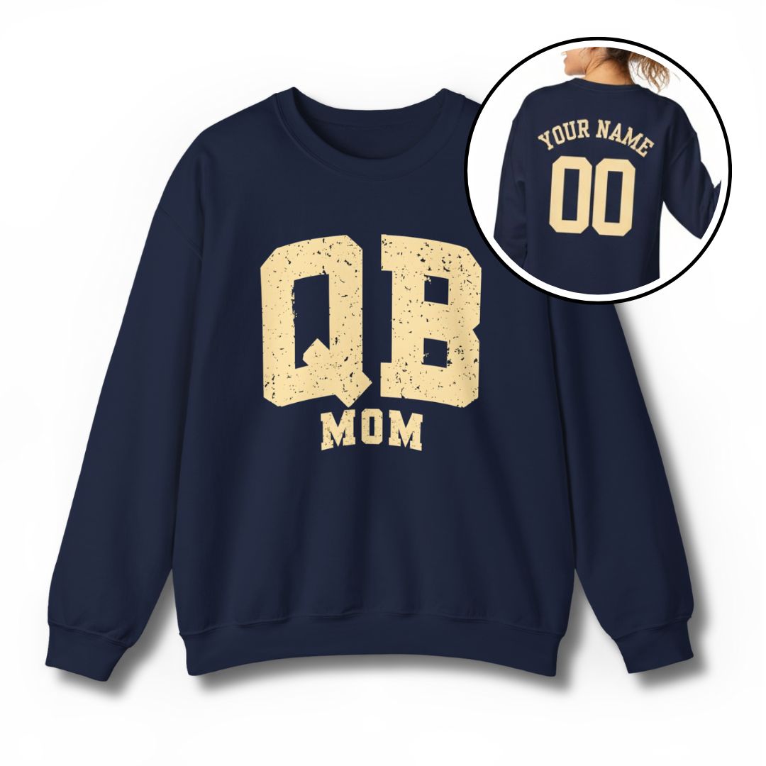 Custom Back QB sweatshirt with personalized name and number