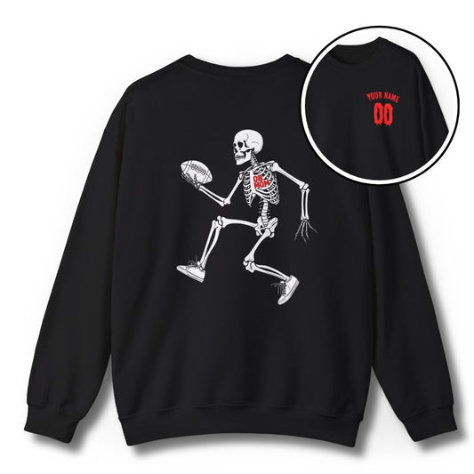 Custom QB Mom Halloween sweatshirt with personalized quarterback number
