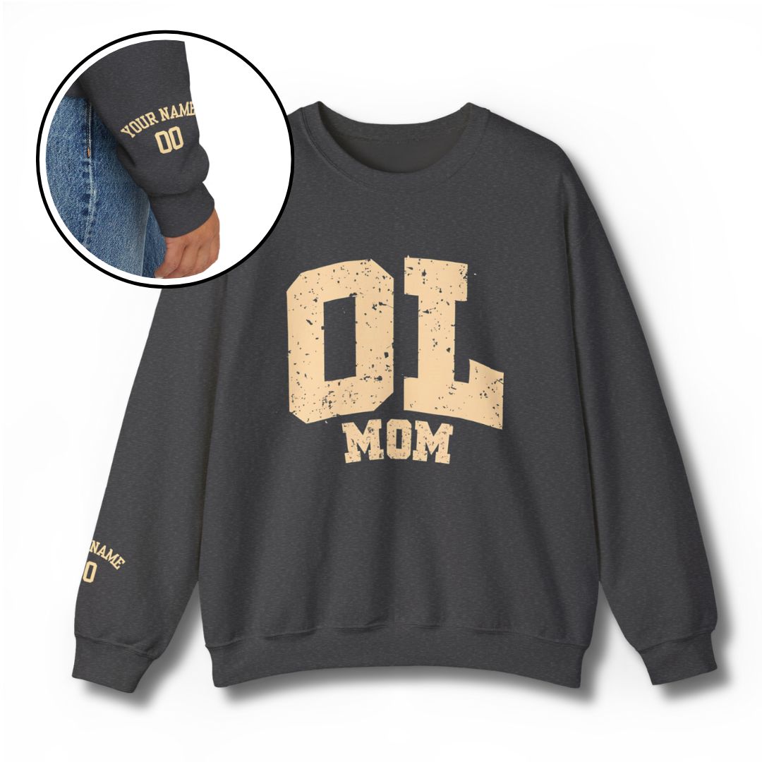 Custom OL Mom sweatshirt with personalized name and number