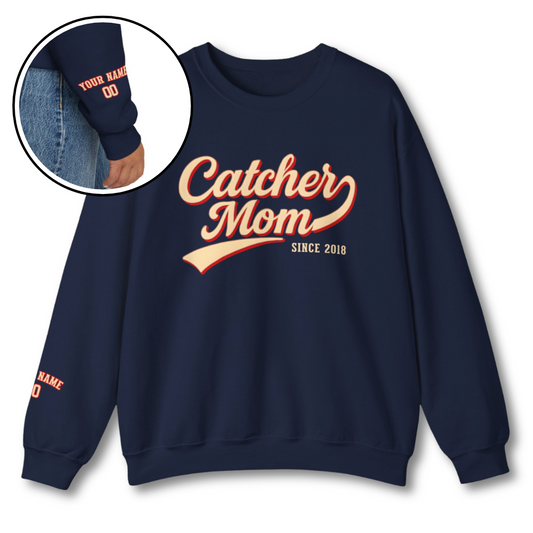 Custom Catcher Mom Sweatshirt