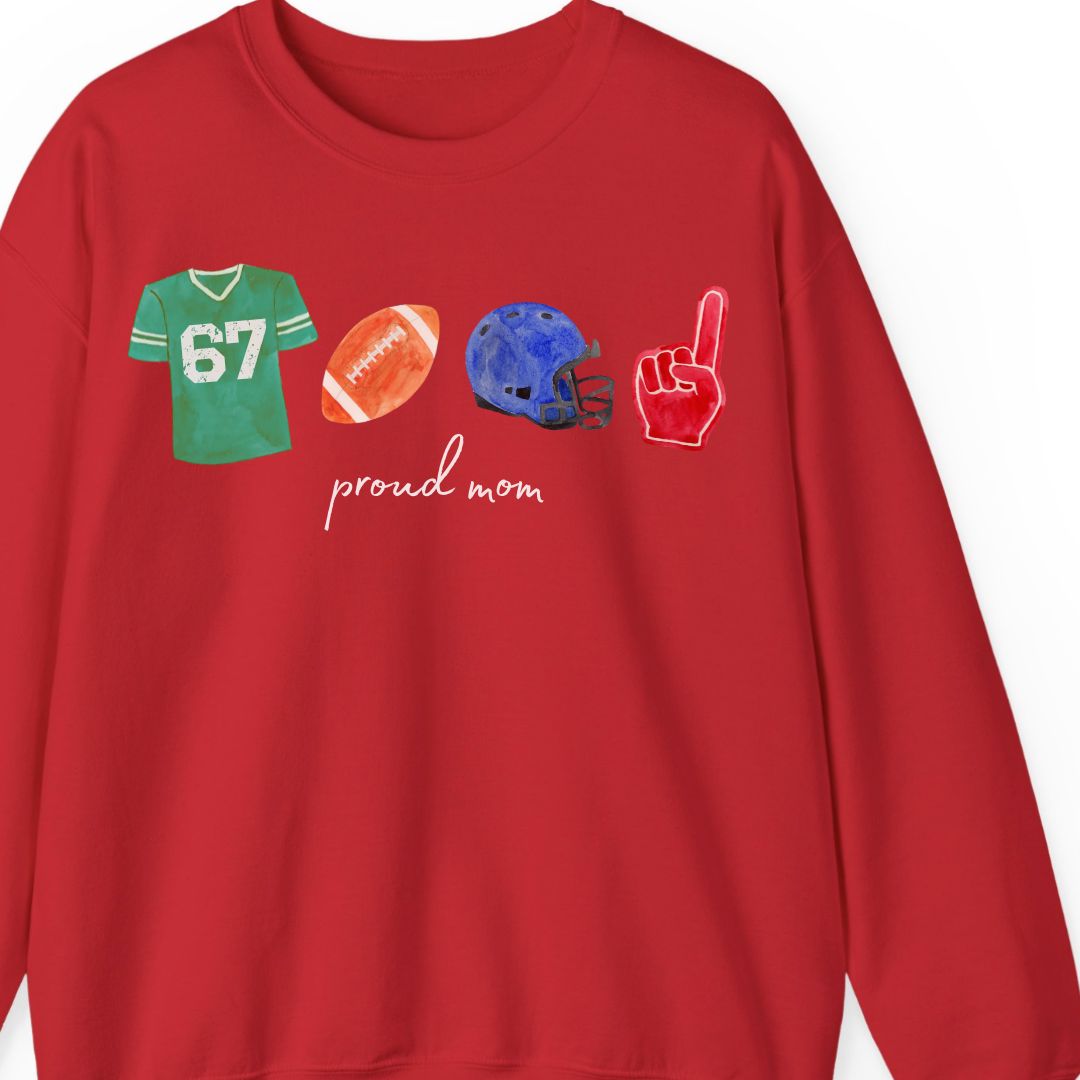 Custom Football Sweatshirt - Your Numbers Your Color