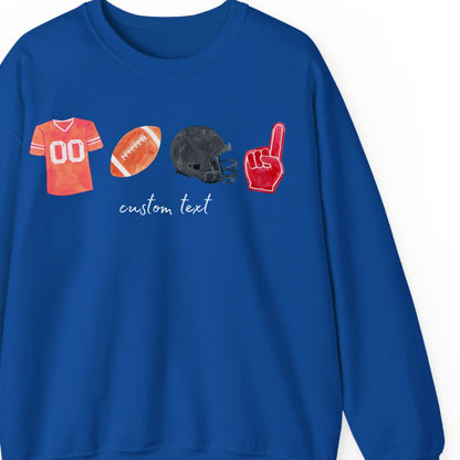 Custom Football Sweatshirt - Your Numbers Your Color