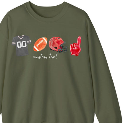 Custom Football Sweatshirt - Your Numbers Your Color