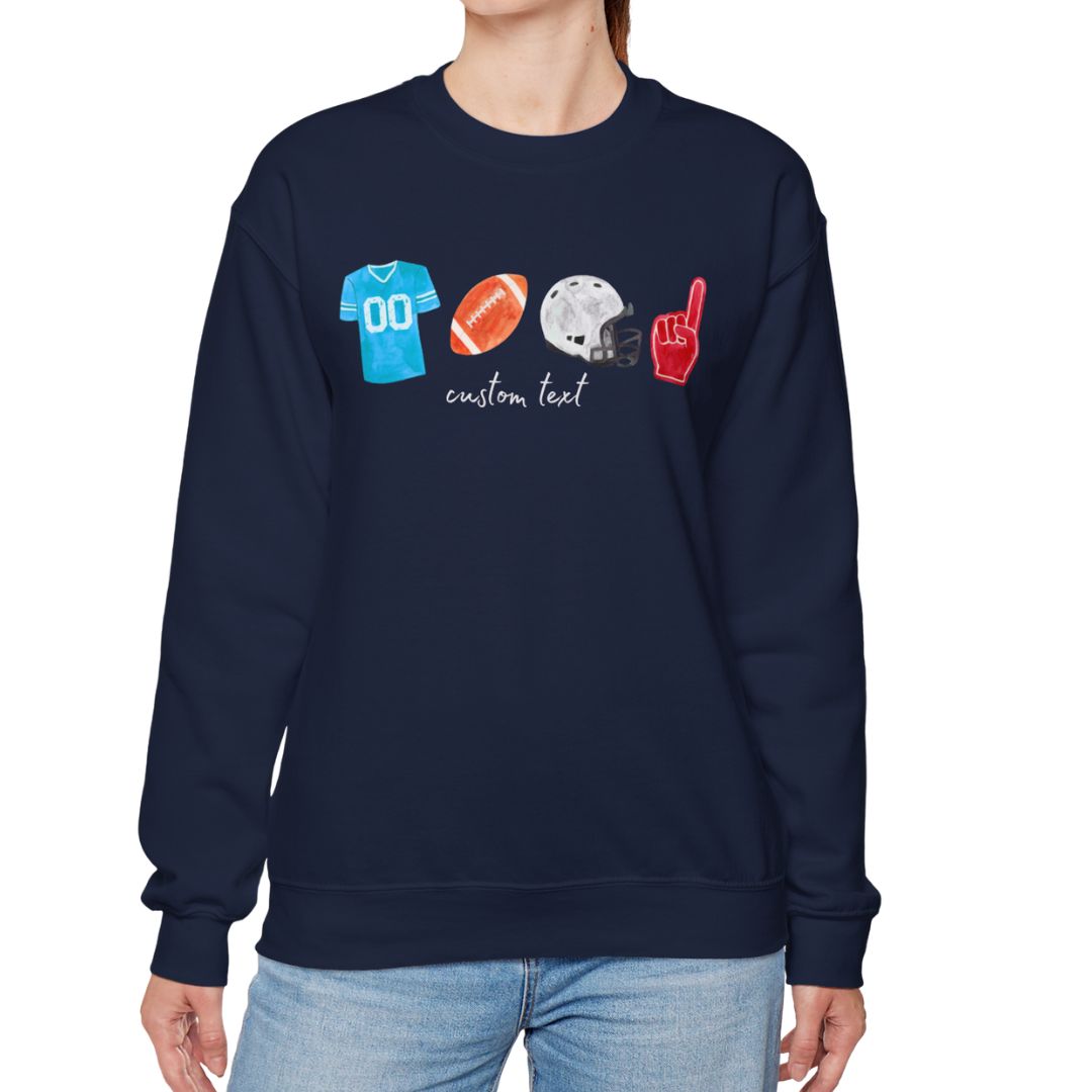 Custom Football Sweatshirt - Your Numbers Your Color
