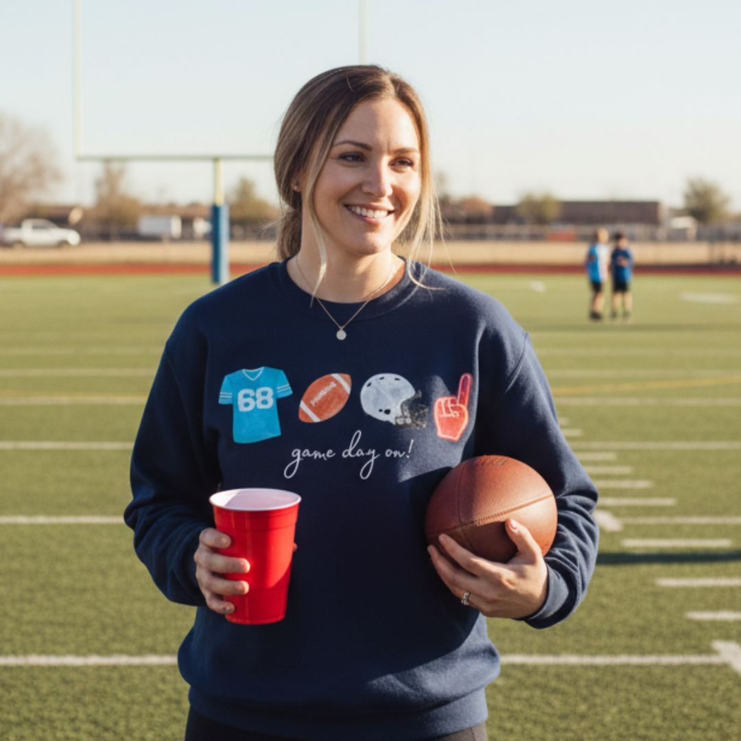 Custom Football Sweatshirt - Your Numbers Your Color