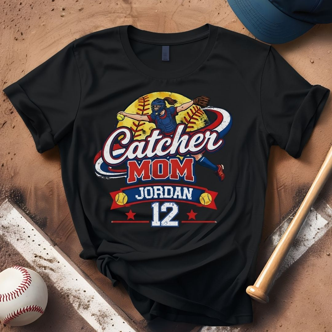 Custom Softball Catcher Mom Tee