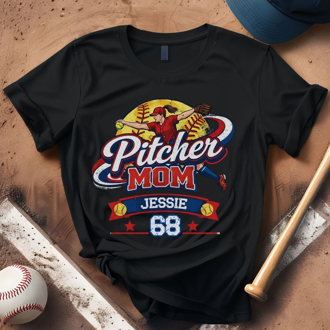 Custom Softball Pitcher Mom Tee