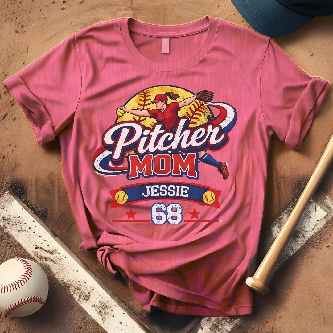 Custom Softball Pitcher Mom Tee