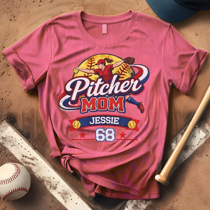 Custom Softball Pitcher Mom Tee