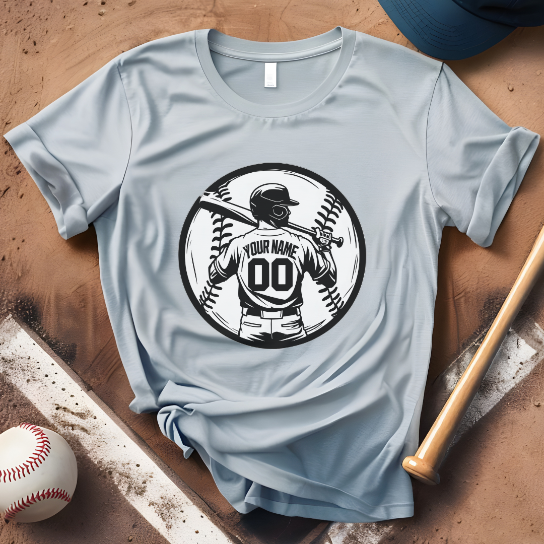 Custom Name and Number Tee Baseball