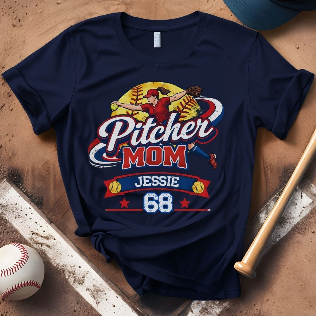 Custom Softball Pitcher Mom Tee