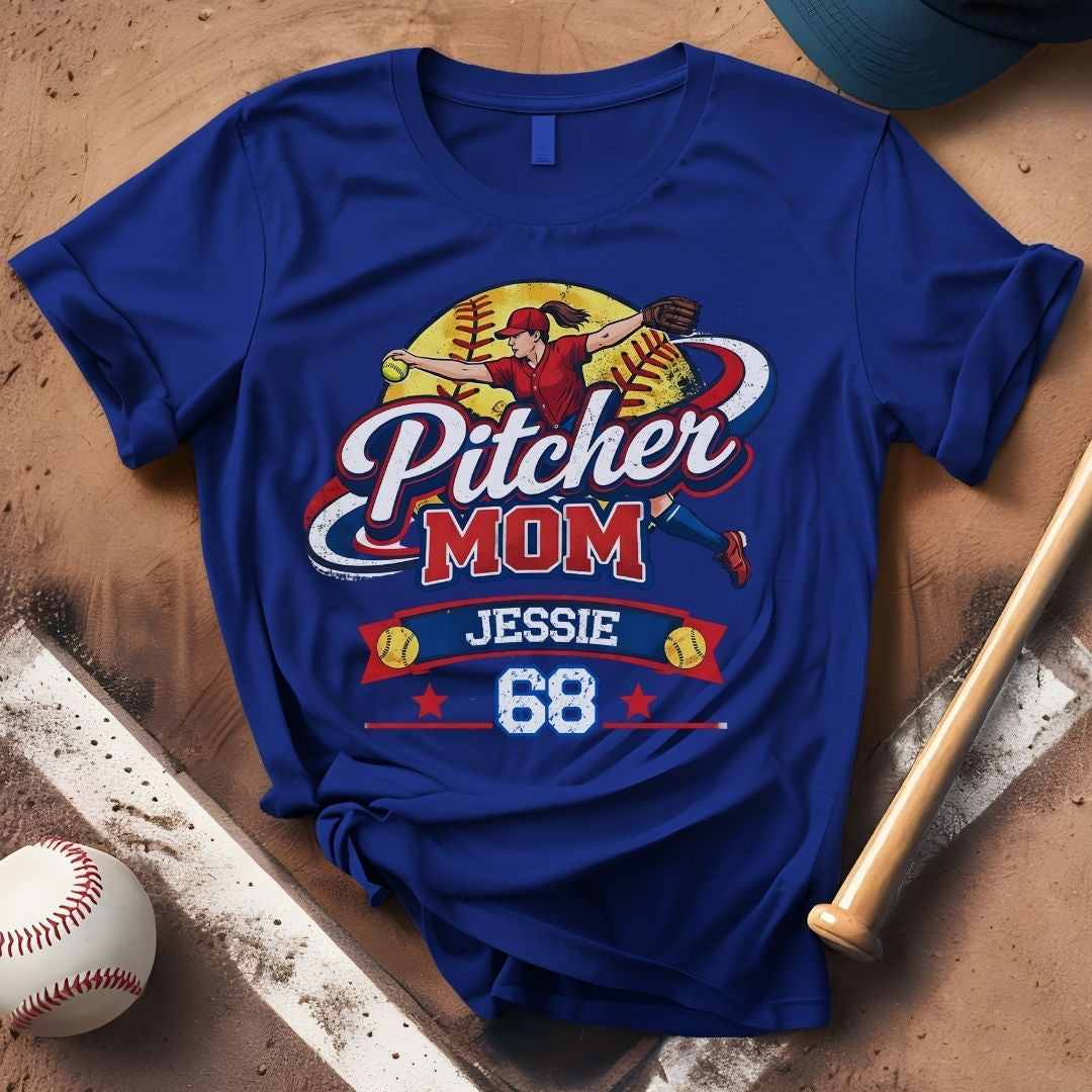 Custom Softball Pitcher Mom Tee