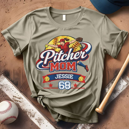 Custom Softball Pitcher Mom Tee
